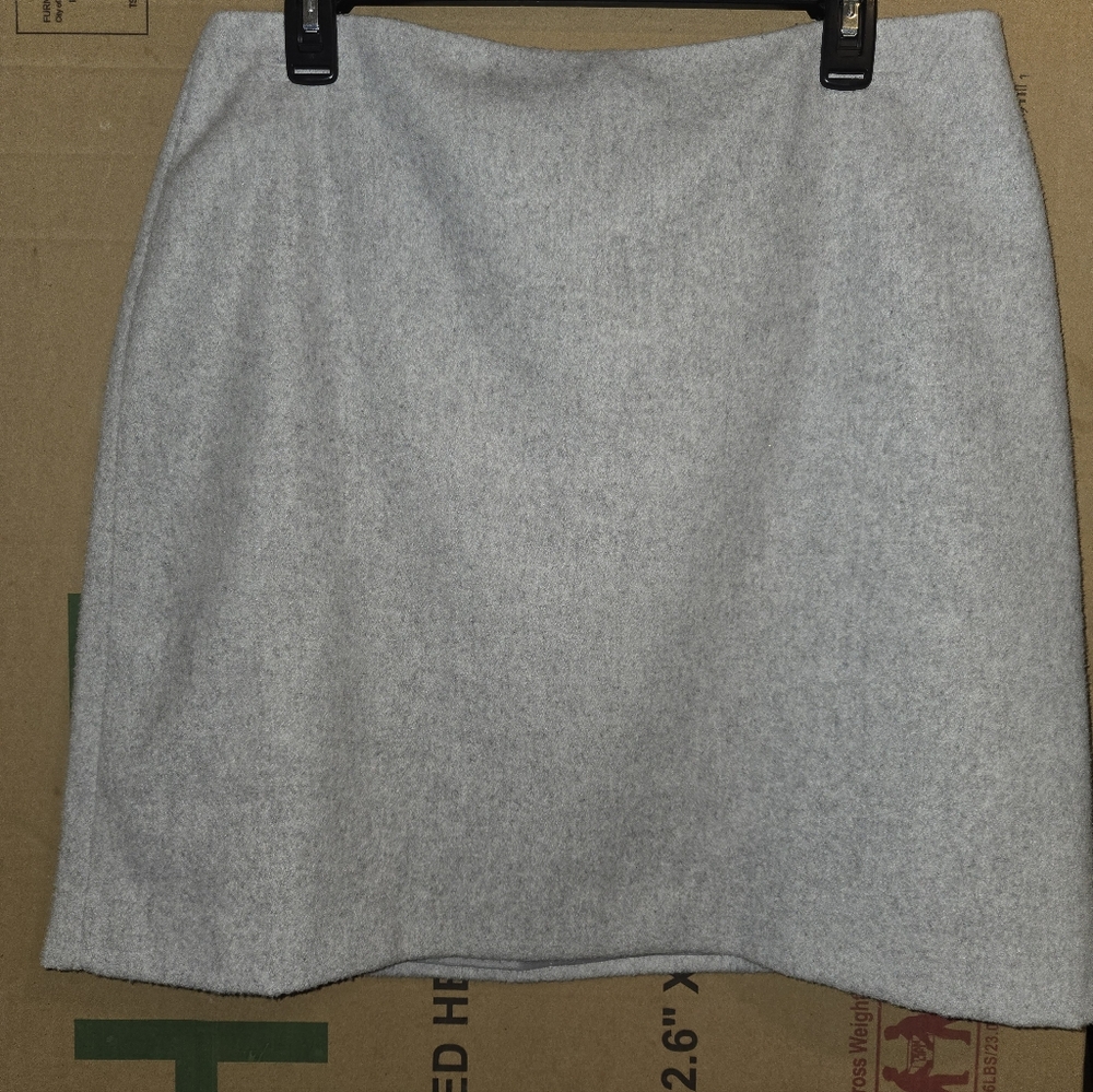 Calvin Klein Light Gray Pencil Flannel Skirt